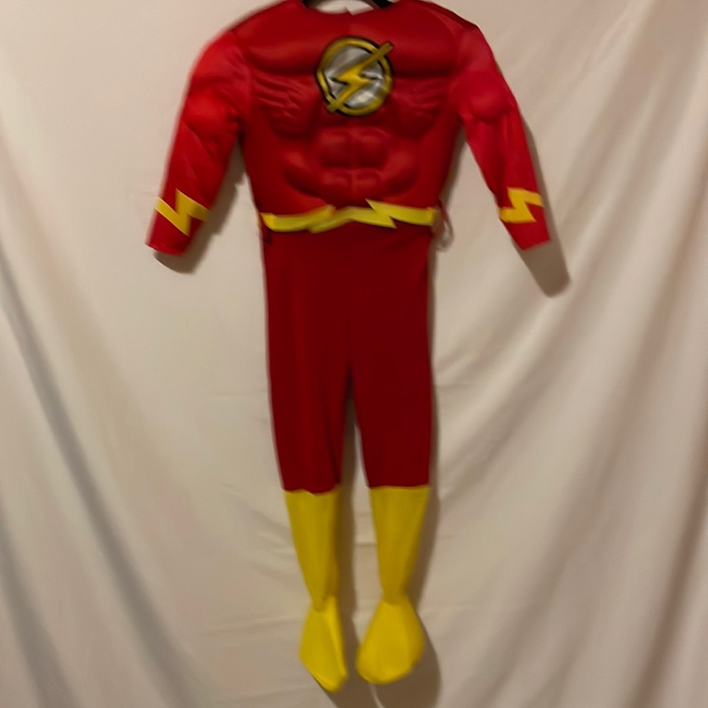 Red and yellow Halloween costume.